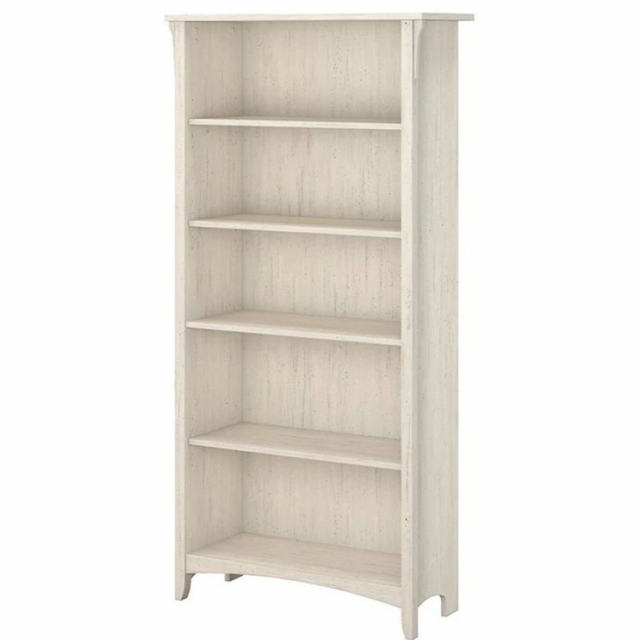 Bookcases * | Bush Business Furniture Salinas 5 Shelf Bookcase In Antique White Engineered Wood