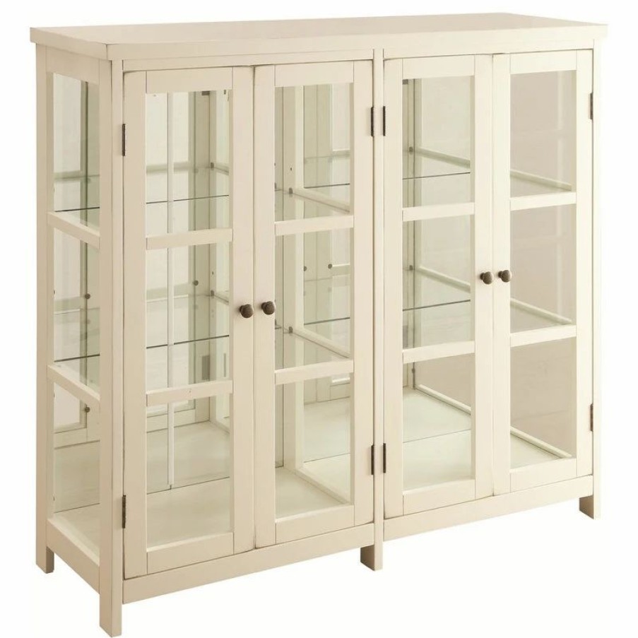 China Cabinets & Hutches * | Coaster Home Furnishings Coaster White Accent Display Cabinet