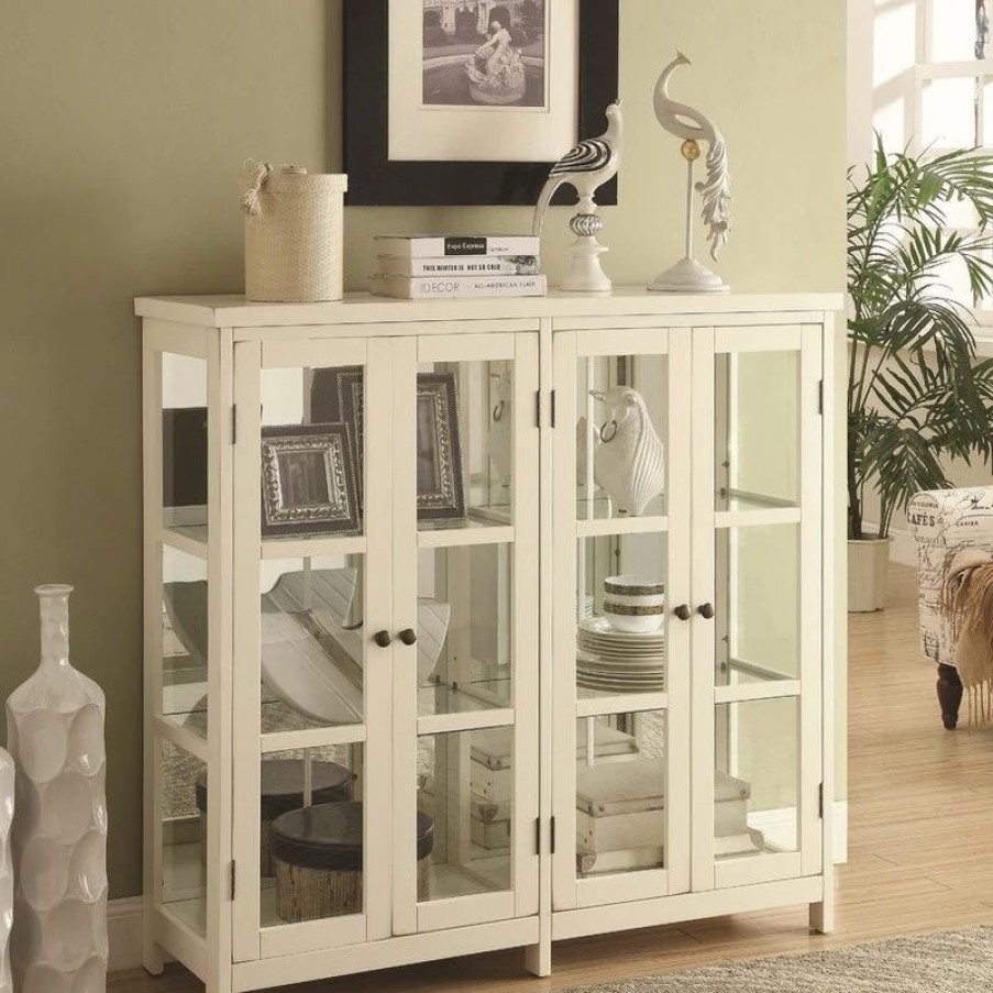 China Cabinets & Hutches * | Coaster Home Furnishings Coaster White Accent Display Cabinet