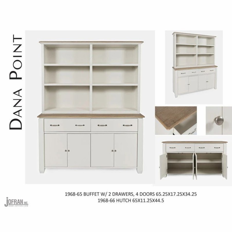 China Cabinets & Hutches * | Jofran Dana Point Buffet Server With Hutch Set, White