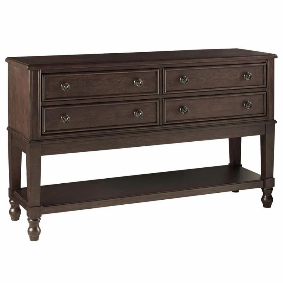 Buffets & Sideboards * | Ashley Furniture Industries Adinton Dining Room Buffet Server Traditional Style Reddish Brown