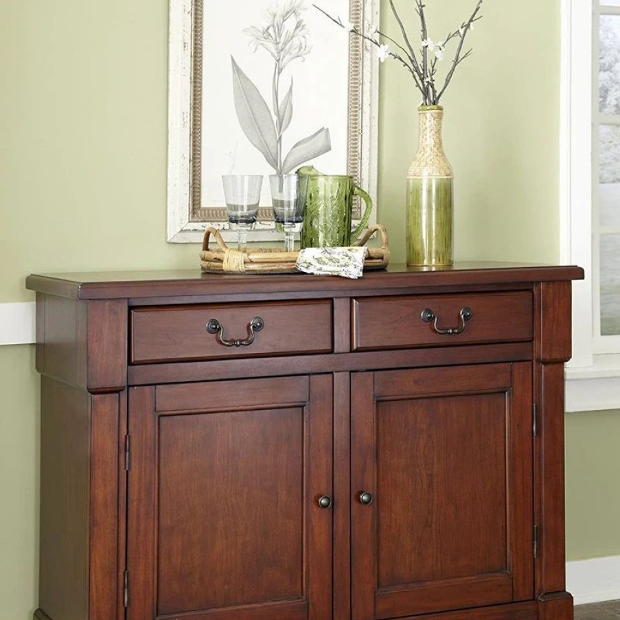 Buffets & Sideboards * | Decor Love Traditional Sideboard, Mahogany Wood Construction With Plenty Storage Space