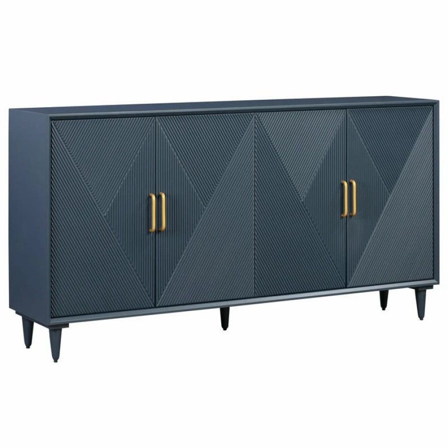 Buffets & Sideboards * | Crestview Collection Arvada 4 Door Sideboard, Blue