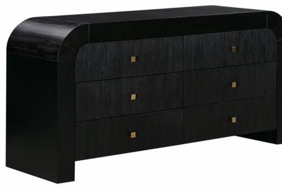 Dressers * | Tov Furniture Hump 6 Drawer Black Dresser