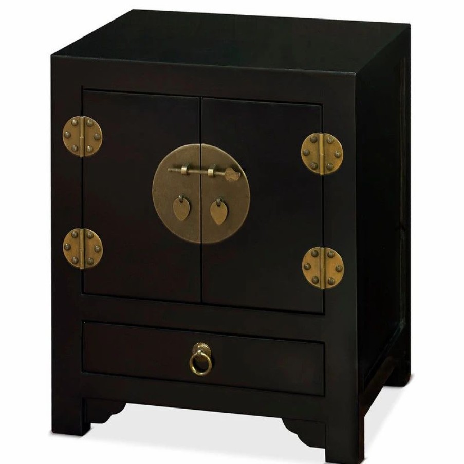 Accent Chests & Cabinets * | China Furniture And Arts Black Elmwood Chinese Ming Cabinet