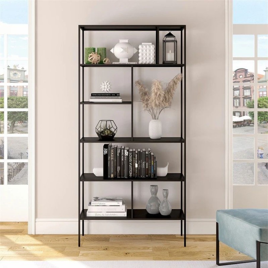 Bookcases * | Henn&Hart 36 Blackened Bronze Metal Bookcase