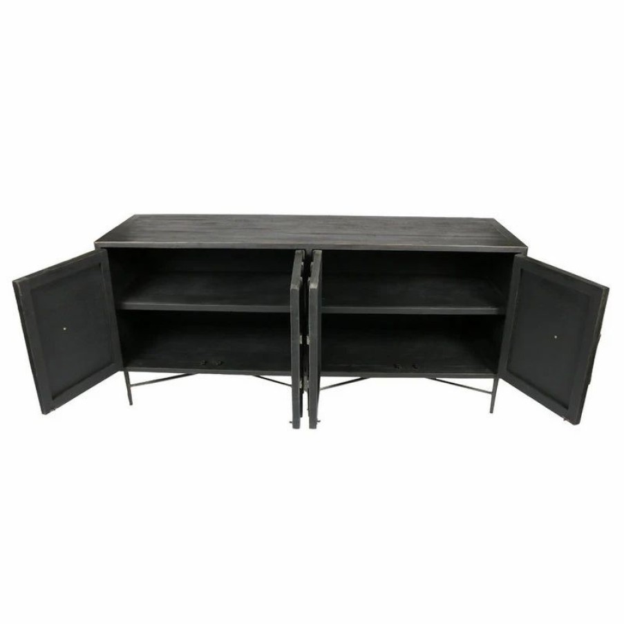 Buffets & Sideboards * | Moti Aliso Samara 4 Door Sideboard, Recycled Pine On Iron Base