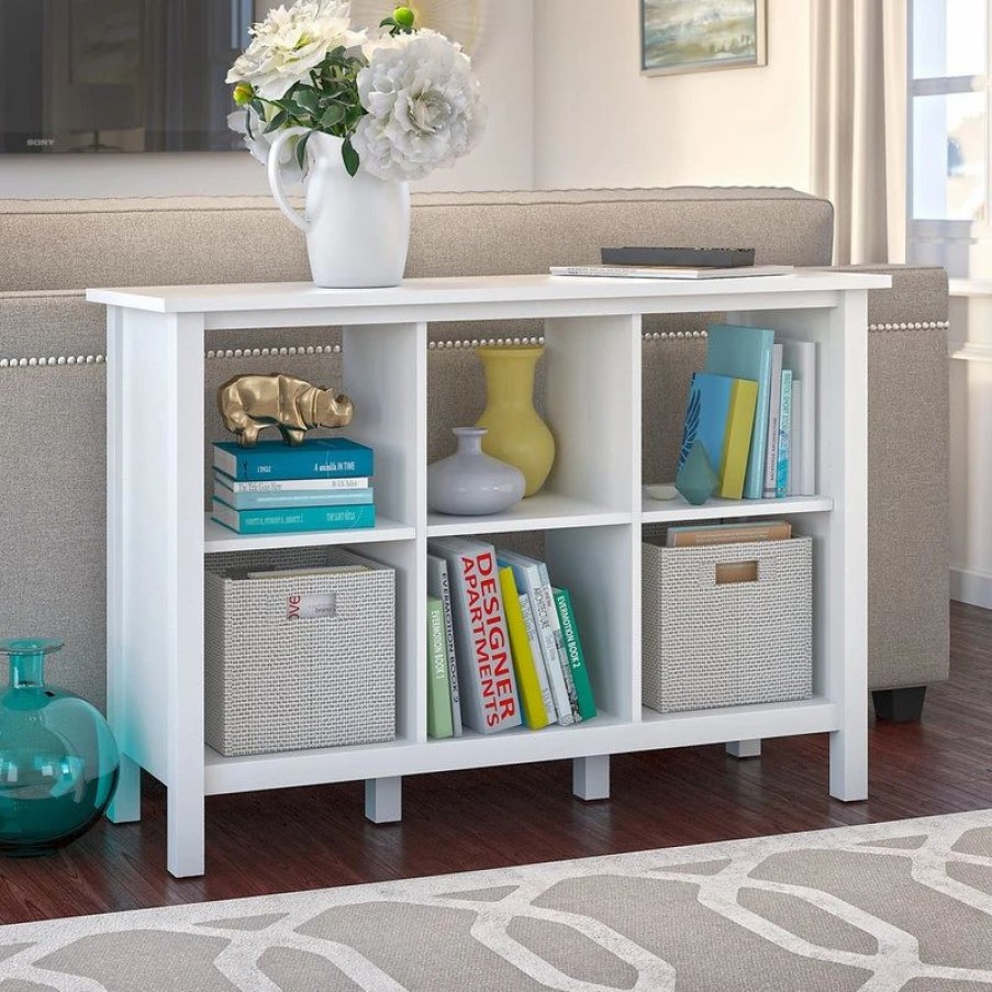 Bookcases * | Bush Industries Broadview 6 Cube Storage Bookcase, Pure White