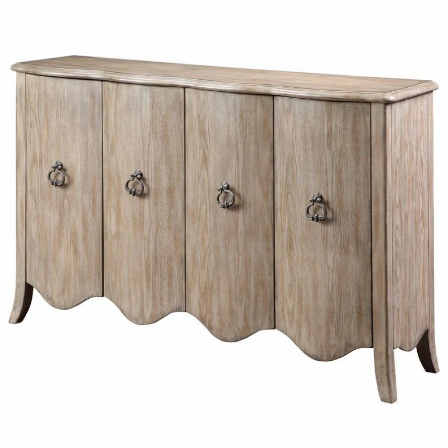 Buffets & Sideboards * | Coast To Coast Imports, Llc Four Door Media Credenza, Distressed Soft Brown