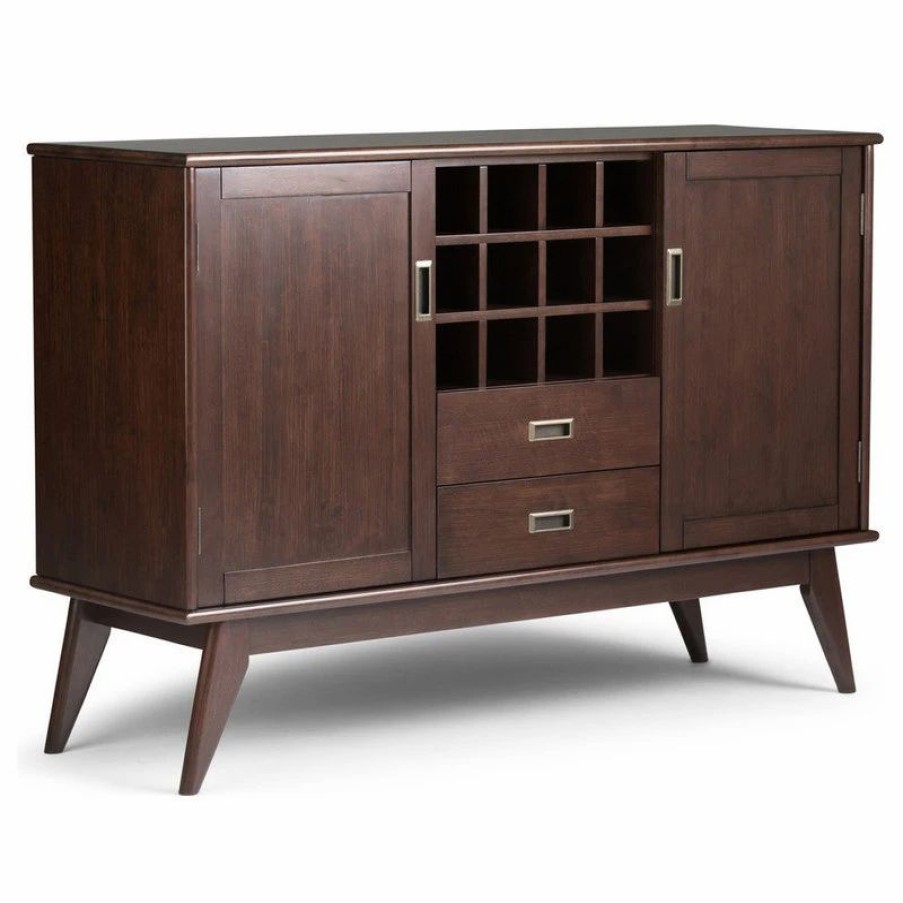 Buffets & Sideboards * | Simpli Home Ltd. Draper Mid Century Sideboard Buffet And Wine Rack