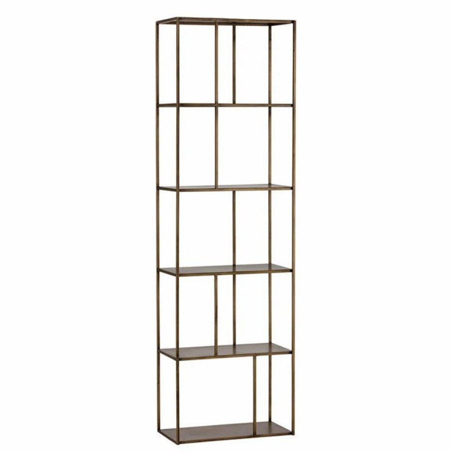 Bookcases * | Sunpan Modern Home Eiffel Antique Brass Bookcase, Small